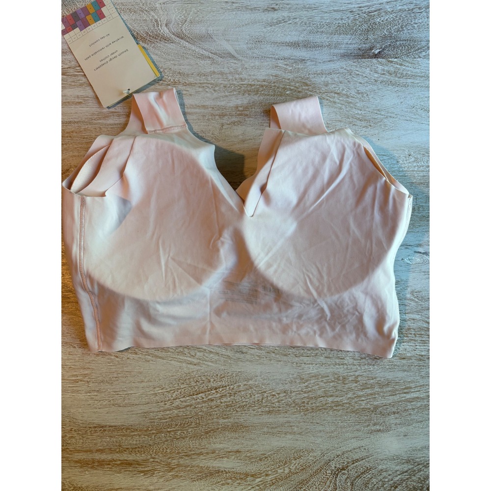 True & Co XL V-Neck Bralette Women Light Pink 38C 38D 40A 40B - Picture 2 of 5